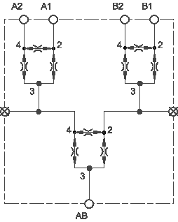 Synchronizing flow divider-combiner assembly